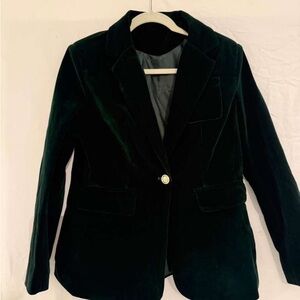 Elegant Velvet Green Blazer